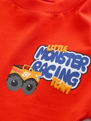 Red Monster Trucks Long Sleeve Graphic Print T-Shirts 3 Pack (3mths-7yrs) - Image 7 of 10