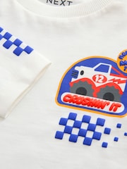 Red Monster Trucks Long Sleeve Graphic Print T-Shirts 3 Pack (3mths-7yrs) - Image 8 of 10