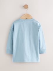 Blue/Ecru Animal Transport Long Sleeve Appliqué T-Shirts 3 Pack (3mths-7yrs) - Image 5 of 7
