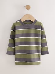 Green Dinosaur Long Sleeve Graphic Print T-Shirts 3 Pack (3mths-7yrs) - Image 4 of 7