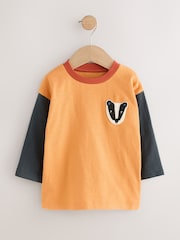 Ochre Yellow Woodland Long Sleeve Appliqué T-Shirts 3 Pack (3mths-7yrs) - Image 2 of 7