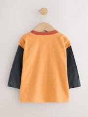 Ochre Yellow Woodland Long Sleeve Appliqué T-Shirts 3 Pack (3mths-7yrs) - Image 3 of 7