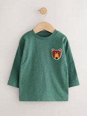 Ochre Yellow Woodland Long Sleeve Appliqué T-Shirts 3 Pack (3mths-7yrs) - Image 4 of 7