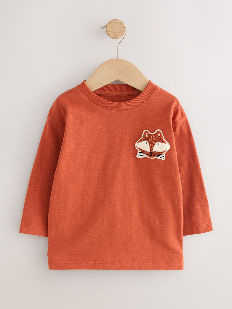 NEXT Jongen Set van 3 T-shirts met lange mouwen en applicatie Brown Bear 110-116