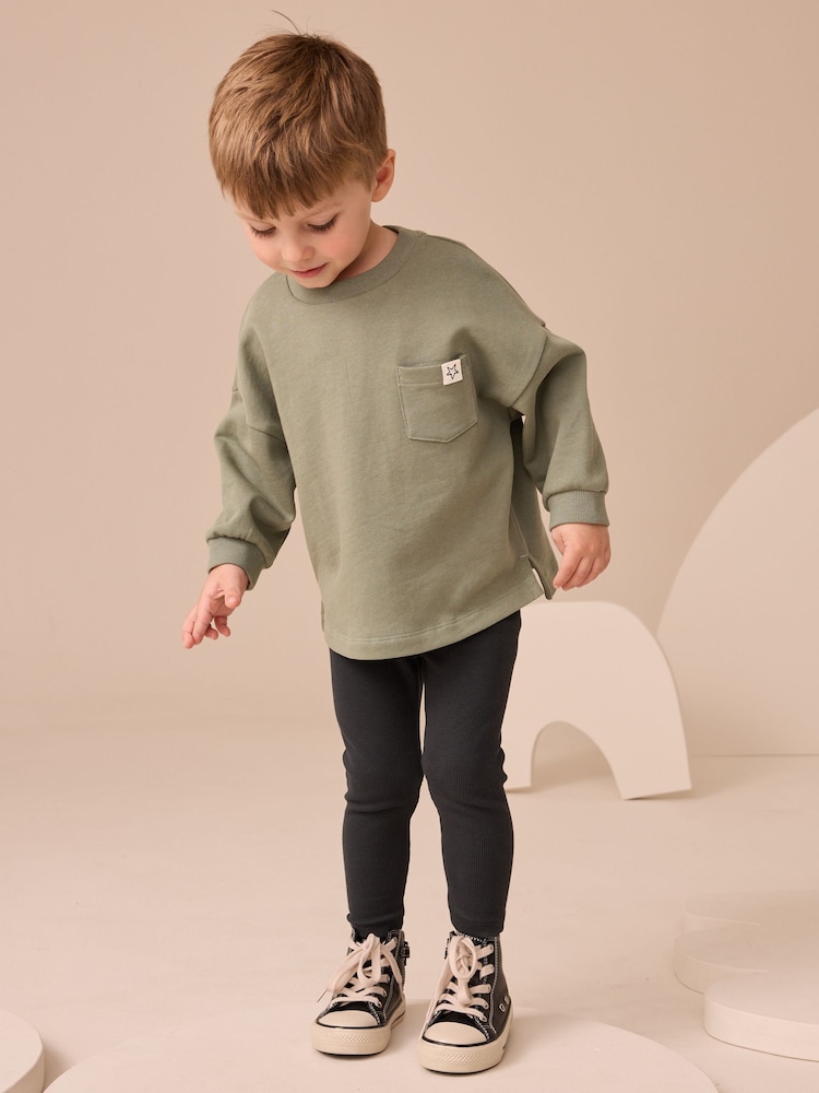 Sage Green Long Sleeve Top and Leggings Set (3mths-7yrs) - Image 1 of 3