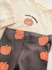 Neutral Little Pumpkin Halloween Long Sleeve Top and Leggings Set (3mths-7yrs) - Image 5 of 6