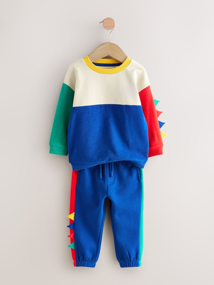 Multi Dino Spikes Long Sleeve Soft Touch T-Shirt and Joggers Set (3mths-7yrs) - Image 2 of 6