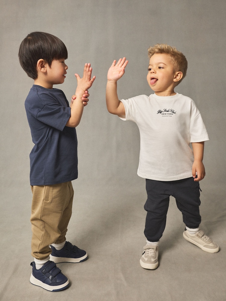 Navy/White Short Sleeve T-Shirt and Utility Joggers Set 2 Pack (3mths-7yrs) - Image 2 of 6