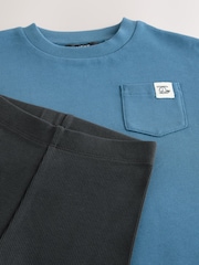 Blue/Stone/Green Long Sleeve Top and Leggings Set 3 Pack (3mths-7yrs) - Image 8 of 8