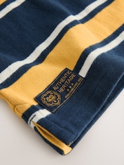 Navy/Yellow Striped Long Sleeve Rugby Polo Shirt (3mths-7yrs) - Image 10 of 11