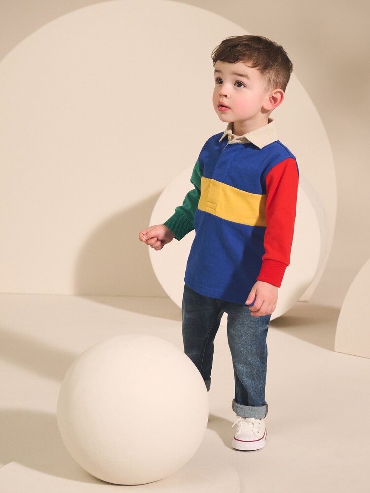 Multi Hotchpotch - Long Sleeve Rugby Polo Shirt (3mths-7yrs) - Imagen 2 de 9