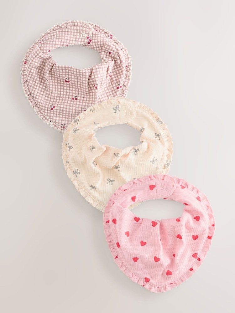 Red/Pink Baby Bibs 3 Pack - Image 1 of 6
