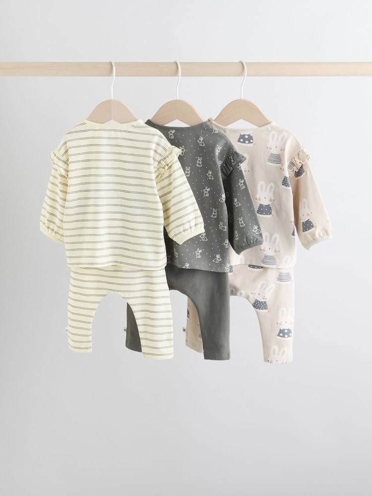 Grey/Cream Character Long Sleeve Top And Leggings Set 6 Piece (0mths-3yrs) - Image 2 of 17