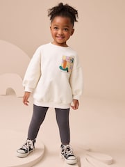 Cream Rainbow Graphic Print Sweatshirt & Leggings Set (3mths-7yrs) - Image 2 of 4