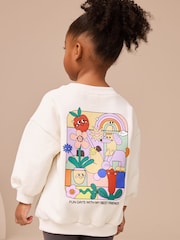 Cream Rainbow Graphic Print Sweatshirt & Leggings Set (3mths-7yrs) - Image 3 of 4