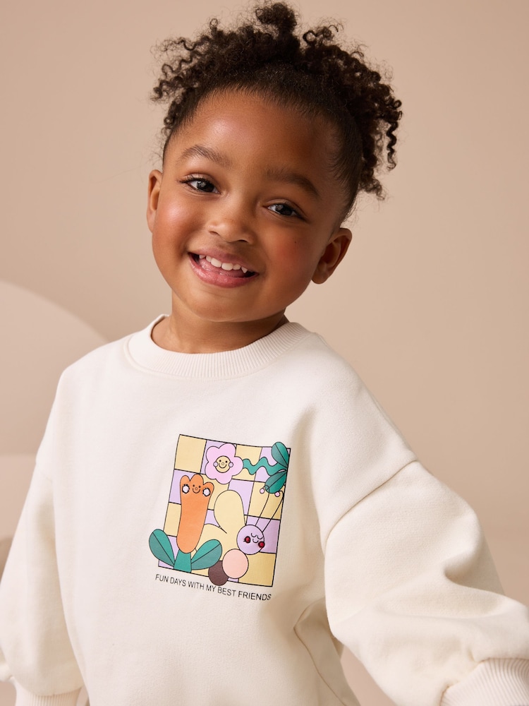 Cream Rainbow Graphic Print Sweatshirt & Leggings Set (3mths-7yrs) - Image 4 of 4 Cream Rainbow Graphic Print Sweatshirt & Leggings Set (3mths-7yrs) - Image 4 of 4