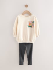 Cream Rainbow Graphic Print - Conjunto de sudadera y leggings (3 meses-7 años) - Imagen 5 de 9