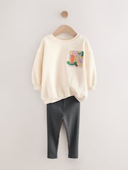 Cream Rainbow Graphic Print - Conjunto de sudadera y leggings (3 meses-7 años) - Imagen 6 de 9
