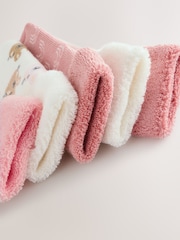 Pink Baby Roll Top Towelling Socks 5 Pack (0mths-2yrs) - Image 3 of 3