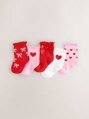 Red Bow Baby Socks 5 Pack (0mths-2yrs) - Image 1 of 4