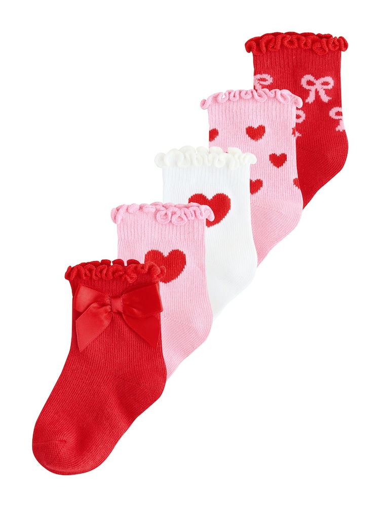 Red Bow Baby Socks 5 Pack (0mths-2yrs) - Image 4 of 4