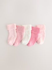 Pink Baby Pink Towel Socks 5 Pack (0mths-2yrs) - Image 1 of 3