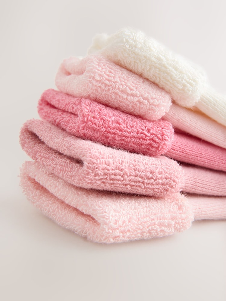 Pink Baby Pink Towel Socks 5 Pack (0mths-2yrs) - Image 2 of 3