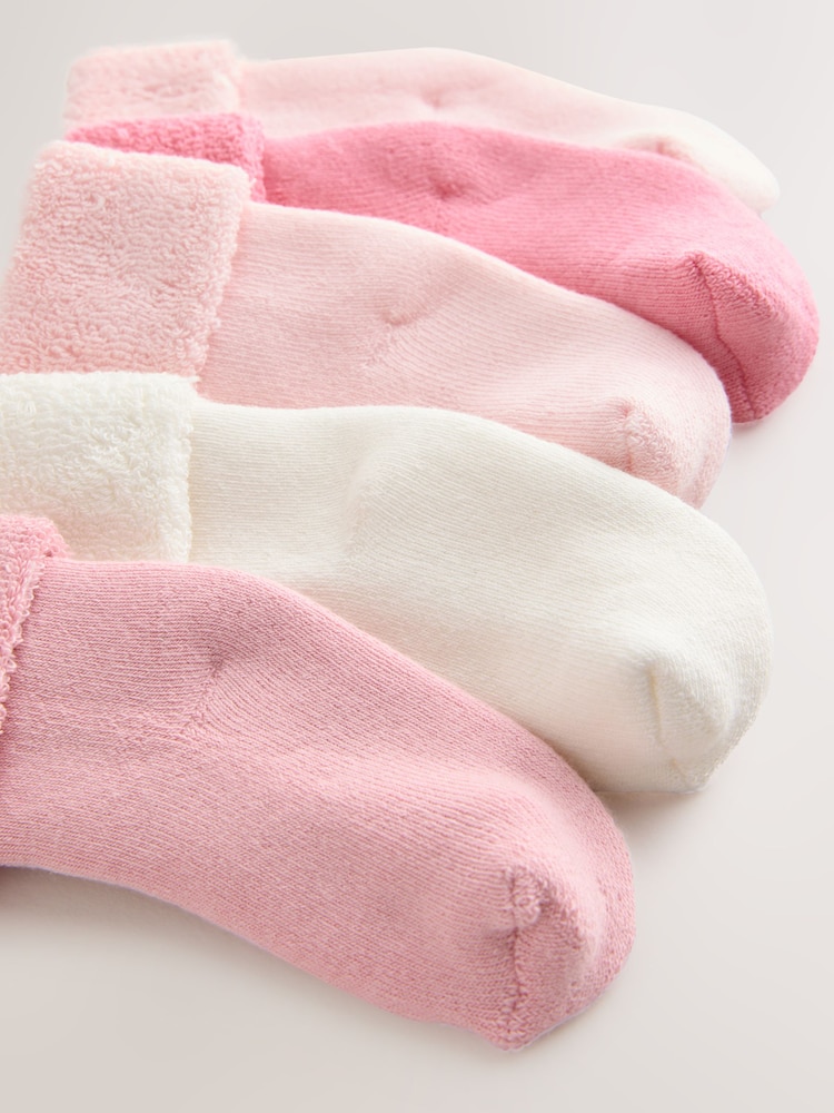 Pink Baby Pink Towel Socks 5 Pack (0mths-2yrs) - Image 3 of 3