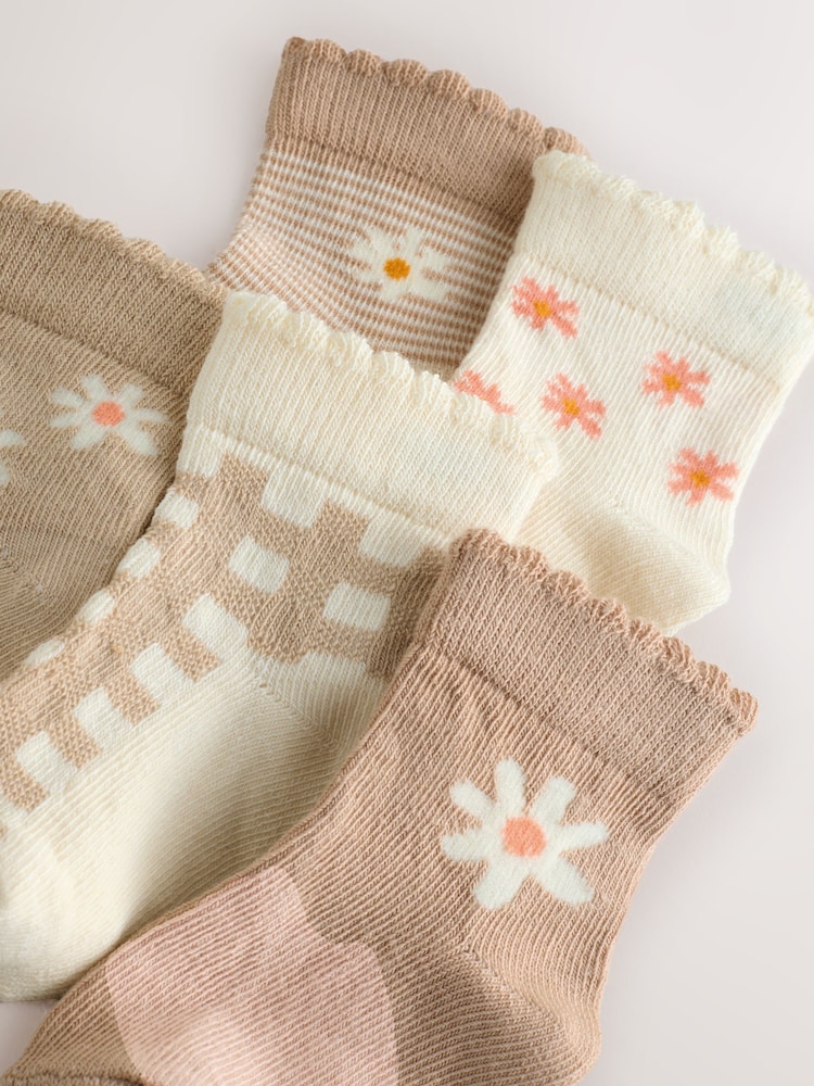 Neutral Baby Socks 5 Pack (0mths-2yrs) - Image 2 of 3 Neutral Baby Socks 5 Pack (0mths-2yrs) - Image 2 of 3