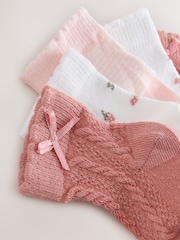 Rosa - Ditsy Cable Baby Socks 5 Pack (0mths-2yrs) - Imagen 2 de 2