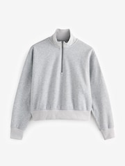 Gym + Coffee Grey Ribber Quarter Zip Sweatshirt - Image 7 of 7