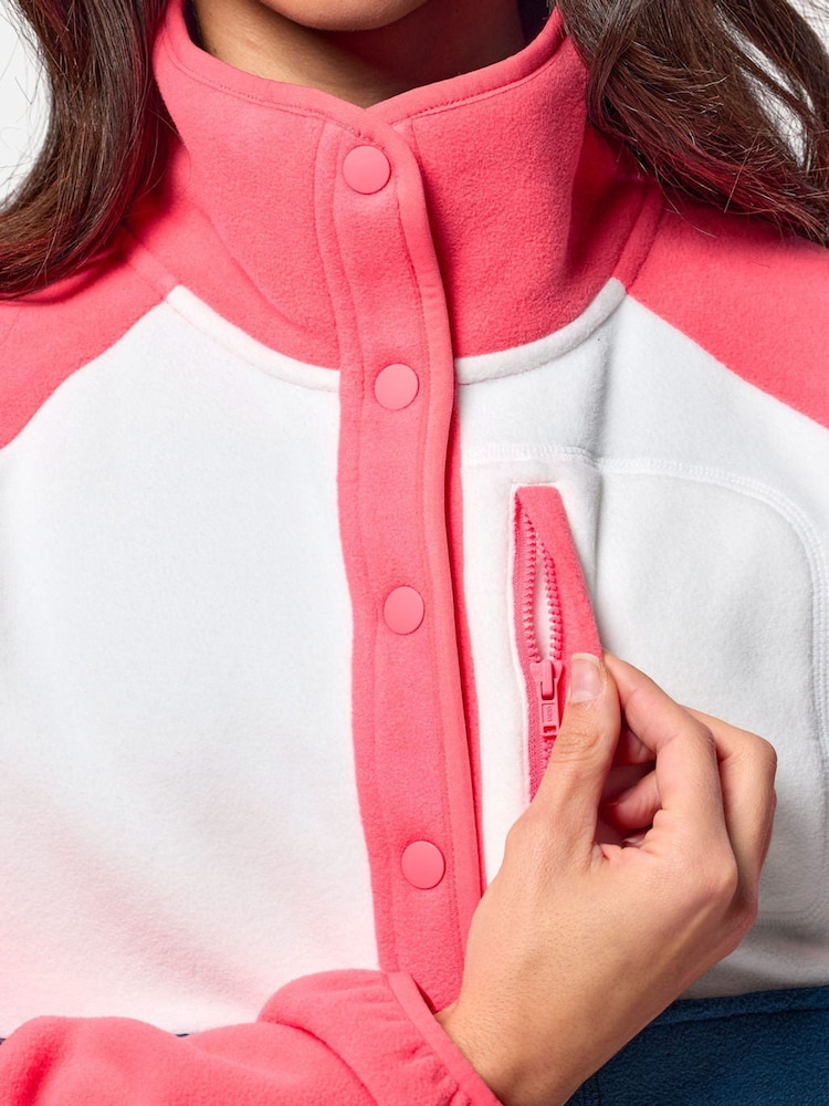 Gym + Coffee Dark Pink Snap Polar Fleece - Image 4 of 7
