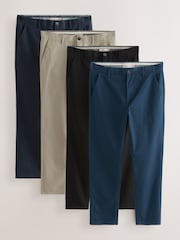 Black/Navy/Stone/Blue Slim Stretch Chino Trousers 4 Pack - Image 1 of 14
