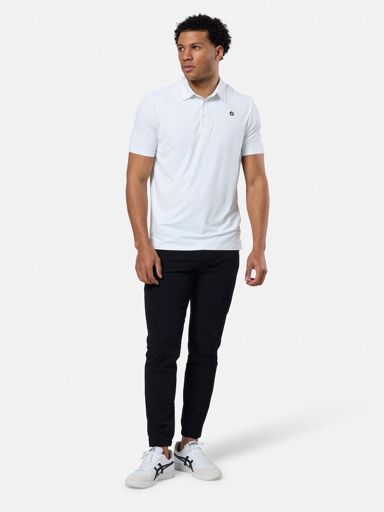 Gym + Coffee White Golf Polo Shirt - Image 1 of 6