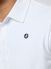 Gym + Coffee White Golf Polo Shirt - Image 4 of 6
