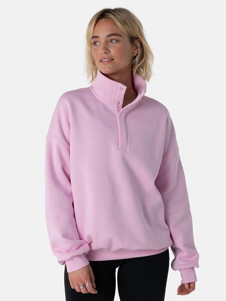 Gym + Coffee Pink Womens Snap Collar Sierra Sweatshirt - Image 1 of 7