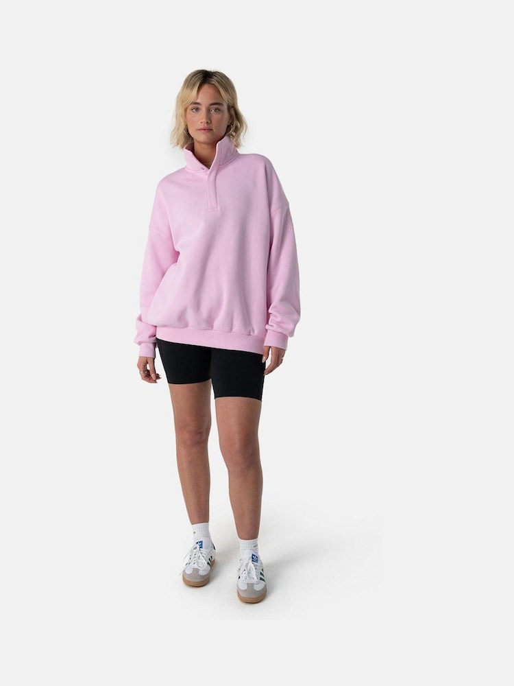 Gym + Coffee Pink Womens Snap Collar Sierra Sweatshirt - Image 2 of 7