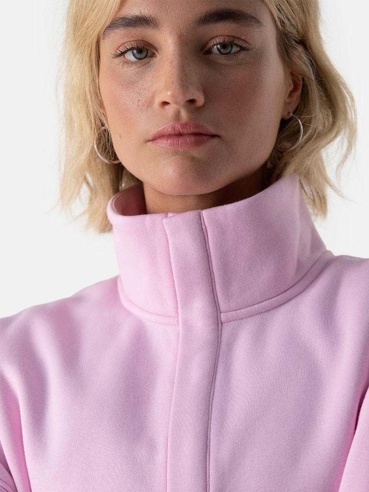 Gym + Coffee Pink Womens Snap Collar Sierra Sweatshirt - Image 5 of 7