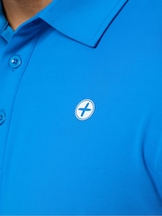 Gym + Coffee Blue Dark Golf Polo Shirt - Image 3 of 5