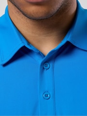 Gym + Coffee Blue Dark Golf Polo Shirt - Image 4 of 5