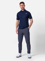 Gym + Coffee Blue Golf Polo Shirt - Image 1 of 6