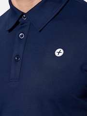 Gym + Coffee Blue Golf Polo Shirt - Image 3 of 6