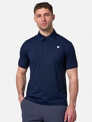Gym + Coffee Blue Golf Polo Shirt - Image 5 of 6