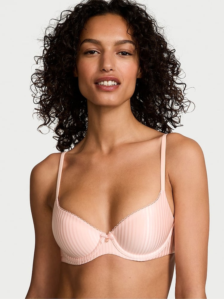 Victoria's Secret Purest Pink Stripe Demi Bra - Image 1 of 2