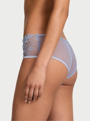 Victoria's Secret Smokey Blue Cheeky Eyelet Mesh Knickers - Image 2 of 5