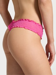 Victoria's Secret Ultra Pink Thong Smocked Mesh Knickers - Image 2 of 3