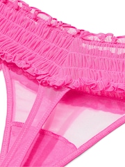 Victoria's Secret Ultra Pink Thong Smocked Mesh Knickers - Image 3 of 3