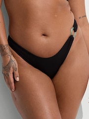 Victoria's Secret Pure Black Brazilian Beaded Bikini Bottoms - Image 1 of 2