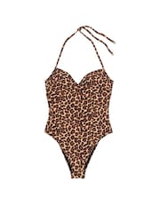 Victoria's Secret Leopard Brown Halter Push Up Swimsuit - Image 3 of 3