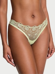 Victoria's Secret New Reed Green Thong Eyelet Mesh Knickers - Image 1 of 3